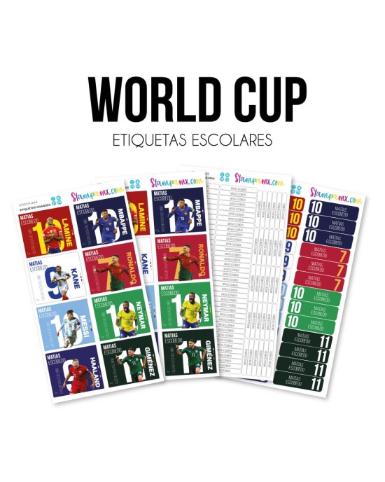 Escuela Adheribles World Cup - Etiquetas Para Escuela Escuela Adheribles World Cup - Etiquetas Para Escuela