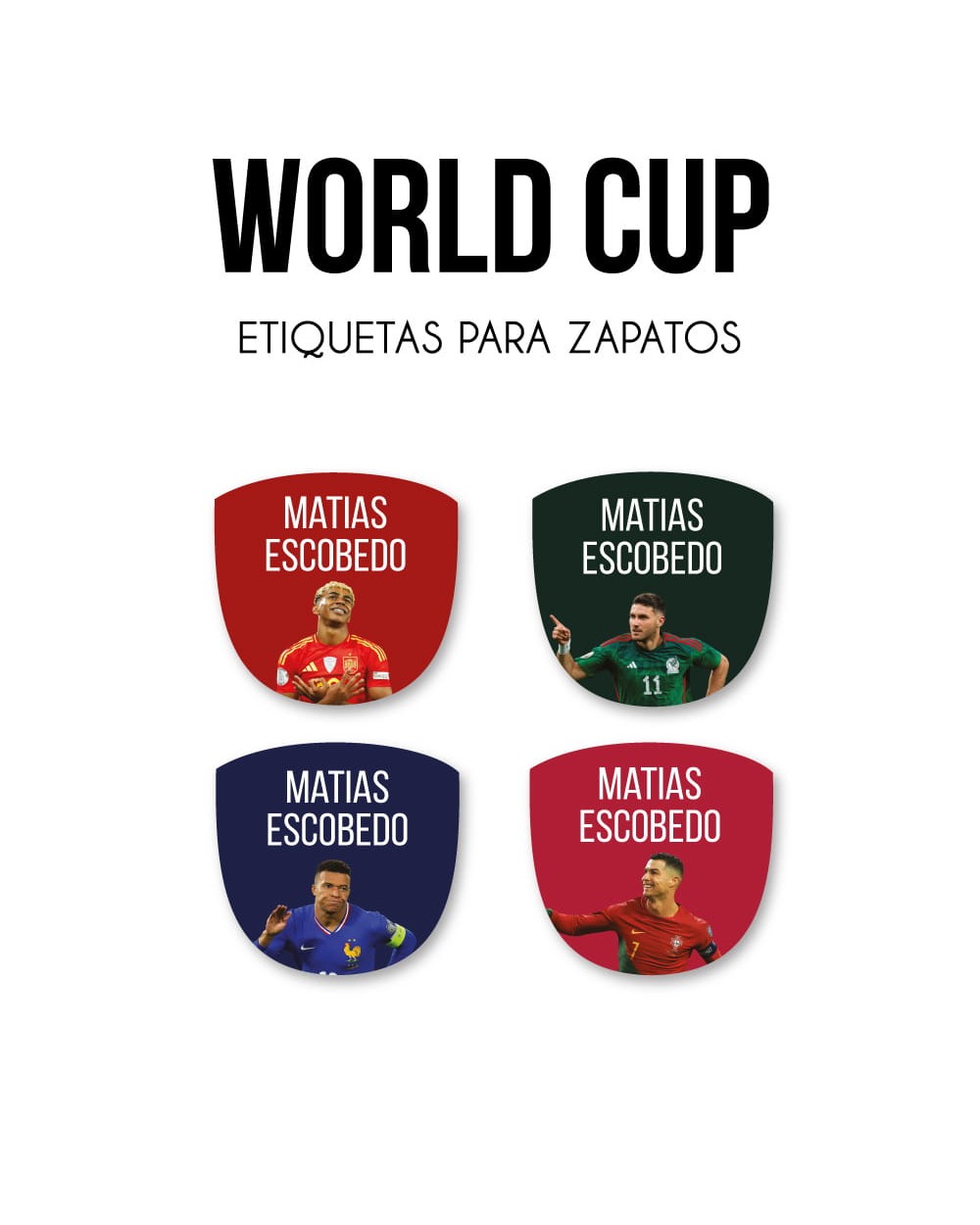 Paquete de etiquetas para Zapato World Cup Paquete de etiquetas para Zapato World Cup