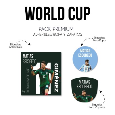 Pack Premium Ropa, Zapatos y Escuela World Cup