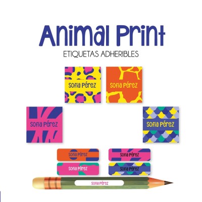 Escuela Adheribles Animal Print