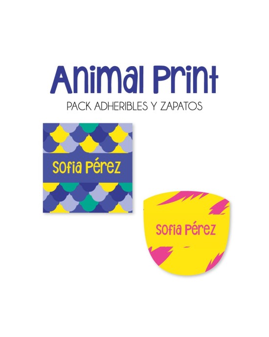Pack Escuela y Zapatos Animal Print | Pack Adheribles y Zapatos