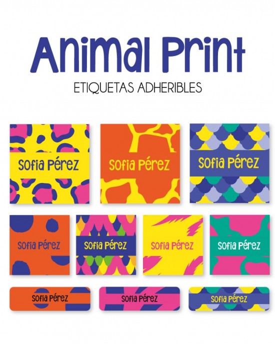 Guarderia Animal Print-Etiquetas Para Guarderia
