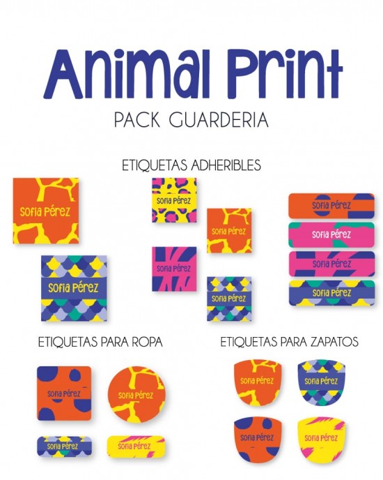 Pack Guardería Animal Print | Pack Guarderia