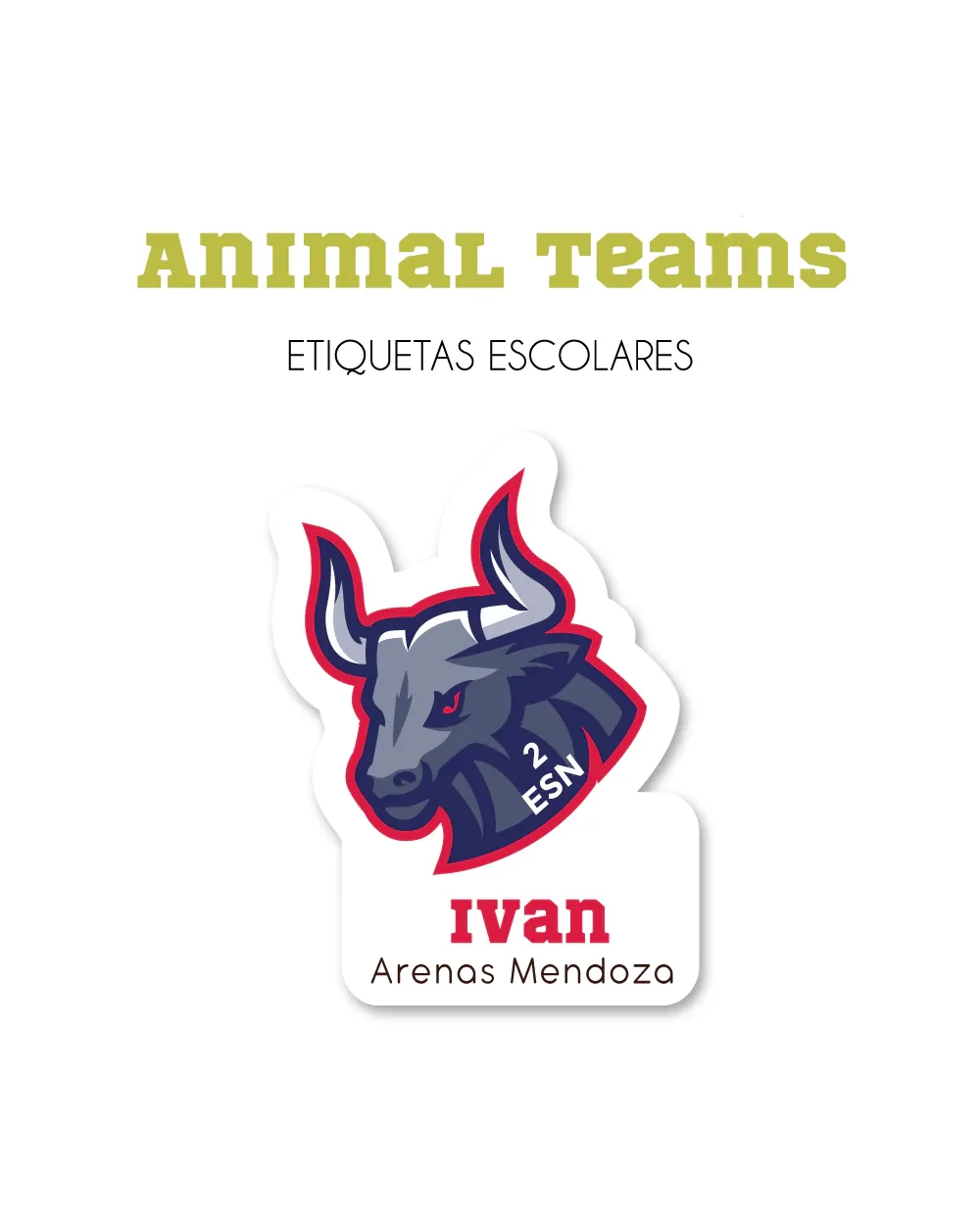 Escuela Adheribles Animal Teams-Etiquetas Para Escuela Escuela Adheribles Animal Teams-Etiquetas Para Escuela