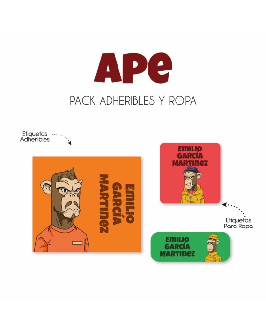 Pack Ropa y Escuela Ape | Pack Ropa y Adheribles