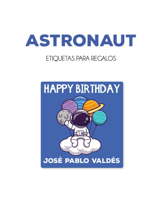 Paquete de etiquetas para Regalo Astronaut - Etiquetas Para Regalos