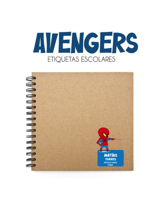 Escuela Adheribles Avengers-Etiquetas Para Escuela