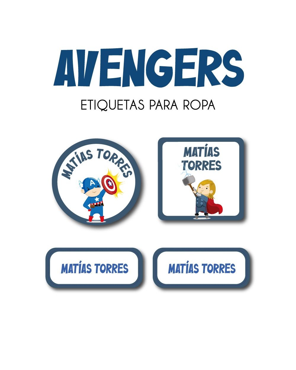 Ropa Avengers-Etiquetas Para Ropa Ropa Avengers-Etiquetas Para Ropa