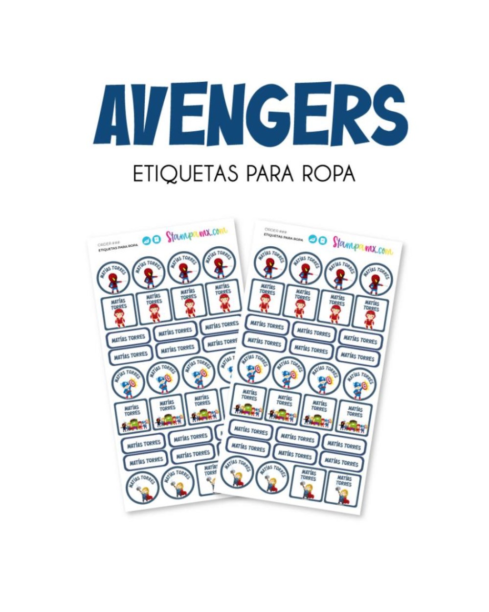 Ropa Avengers-Etiquetas Para Ropa Ropa Avengers-Etiquetas Para Ropa