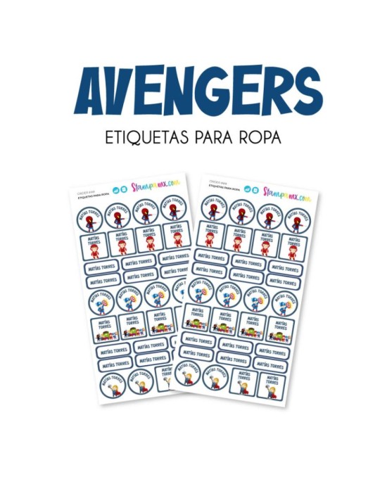 Ropa Avengers-Etiquetas Para Ropa