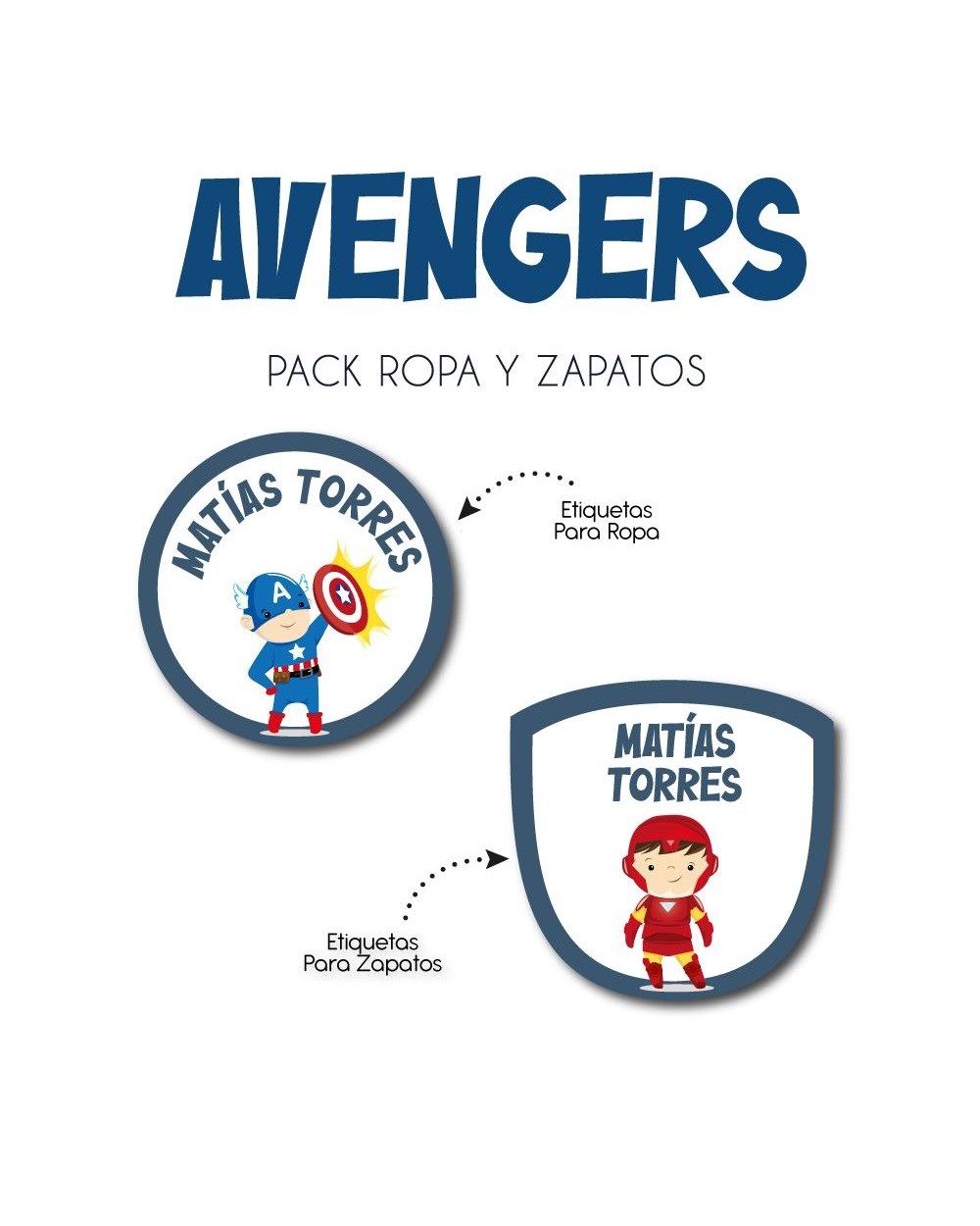 Pack Ropa y Zapatos Avengers | Pack Ropa y Zapatos