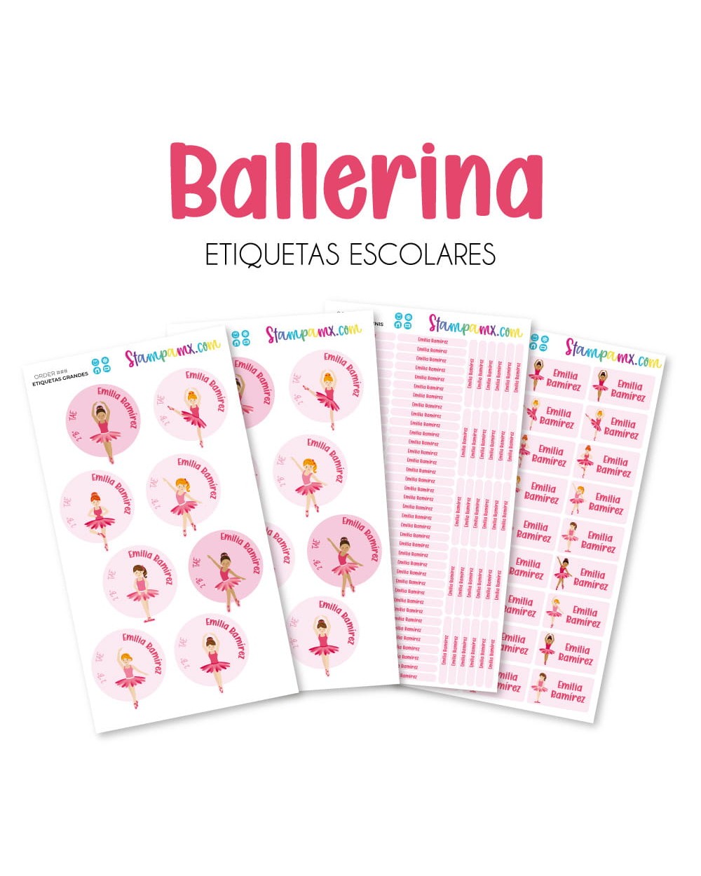 Escuela Adheribles Ballerina - Etiquetas Para Escuela Escuela Adheribles Ballerina - Etiquetas Para Escuela
