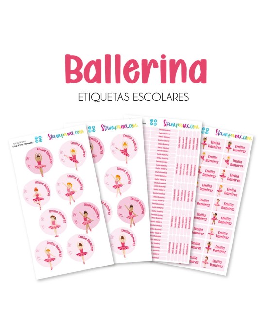 Escuela Adheribles Ballerina - Etiquetas Para Escuela Escuela Adheribles Ballerina - Etiquetas Para Escuela