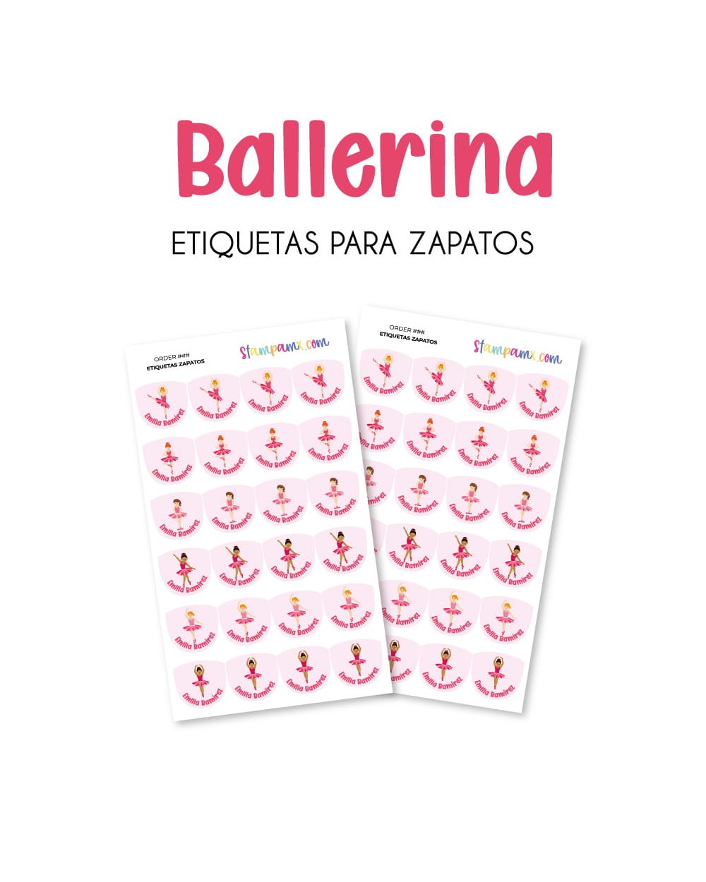 Paquete de etiquetas para Zapato Ballerina Paquete de etiquetas para Zapato Ballerina