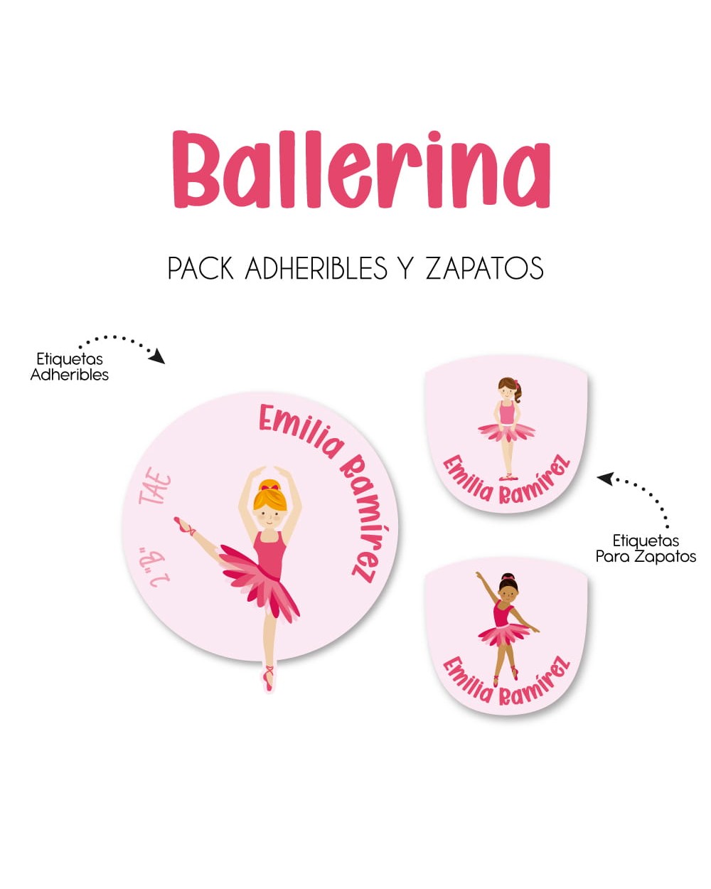 Pack Escuela y Zapatos Ballerina | Pack Adheribles y Zapatos
