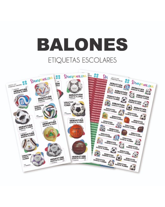 Escuela Adheribles Balones-Etiquetas Para Escuela