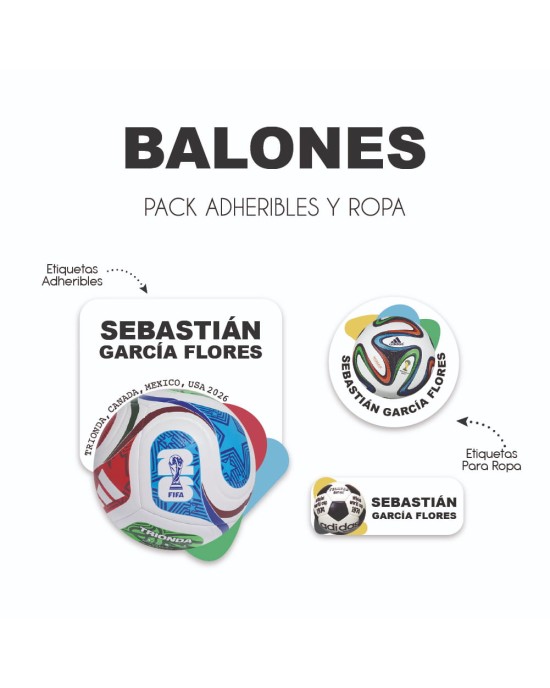 Pack Ropa y Escuela Balones | Pack Ropa y Adheribles