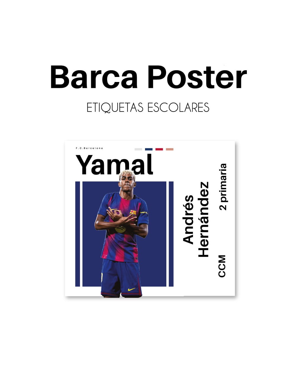 Escuela Adheribles Barca Poster-Etiquetas Para Escuela