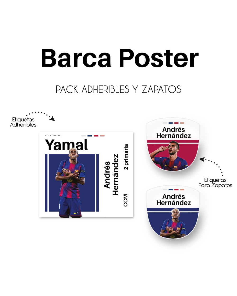 Pack Escuela y Zapatos Barca Poster | Pack Adheribles y Zapatos