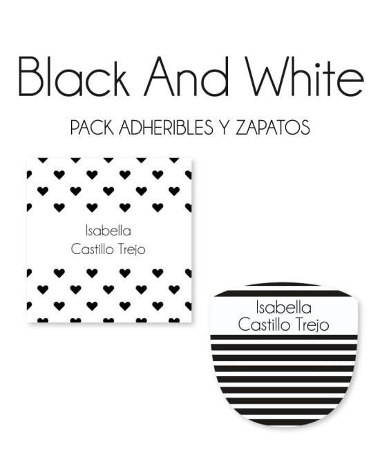Pack Escuela y Zapatos Black and White