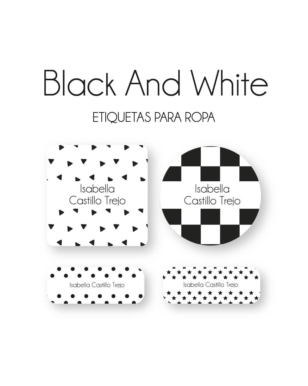 Ropa Black and White-Etiquetas Para Ropa Ropa Black and White-Etiquetas Para Ropa
