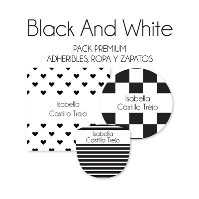 Pack Premium Ropa, Zapatos y Escuela Black and White