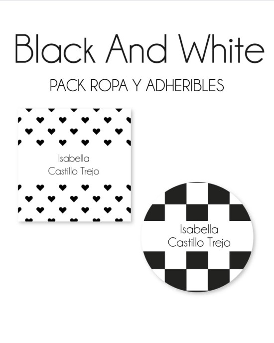 Pack Ropa y Escuela Black and White