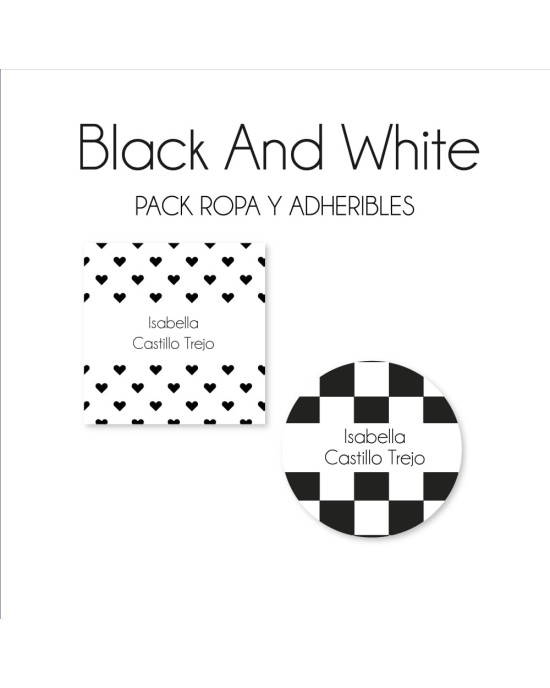 Pack Ropa y Escuela Black and White | Pack Ropa y Adheribles