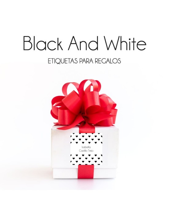 Paquete de etiquetas para Regalo Black and White - Etiquetas Para Regalos