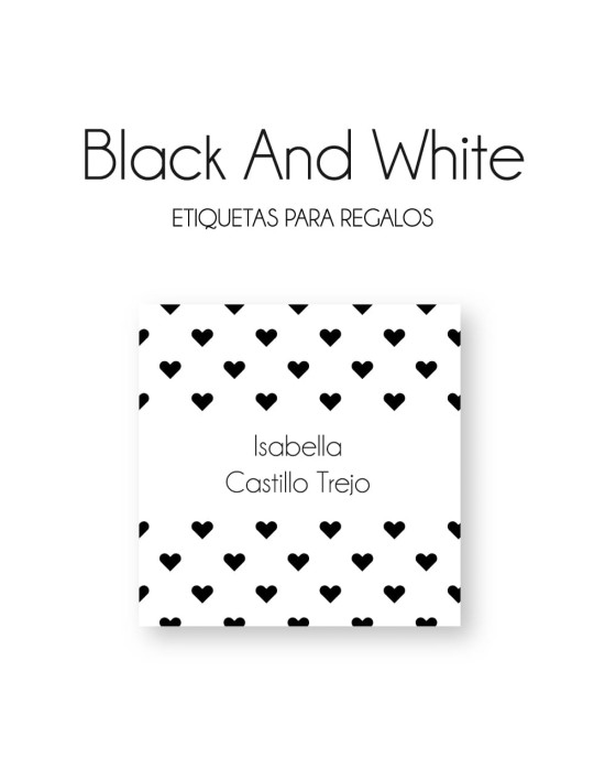 Paquete de etiquetas para Regalo Black and White - Etiquetas Para Regalos
