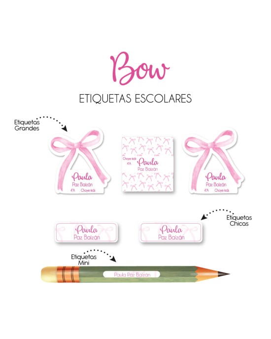 Pack Escuela y Zapatos Bow | Pack Adheribles y Zapatos