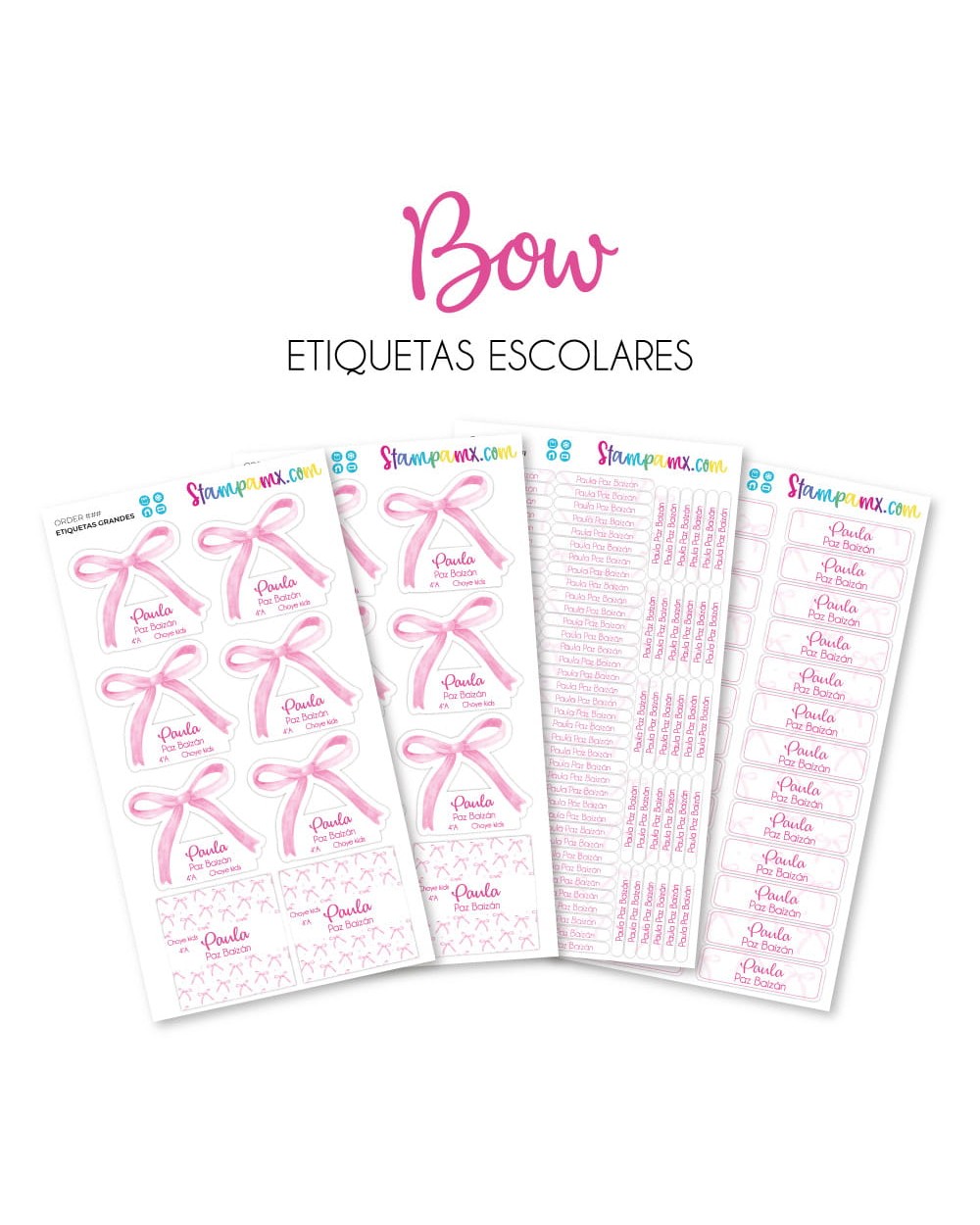 Escuela Adheribles Bow-Etiquetas Para Escuela Escuela Adheribles Bow-Etiquetas Para Escuela