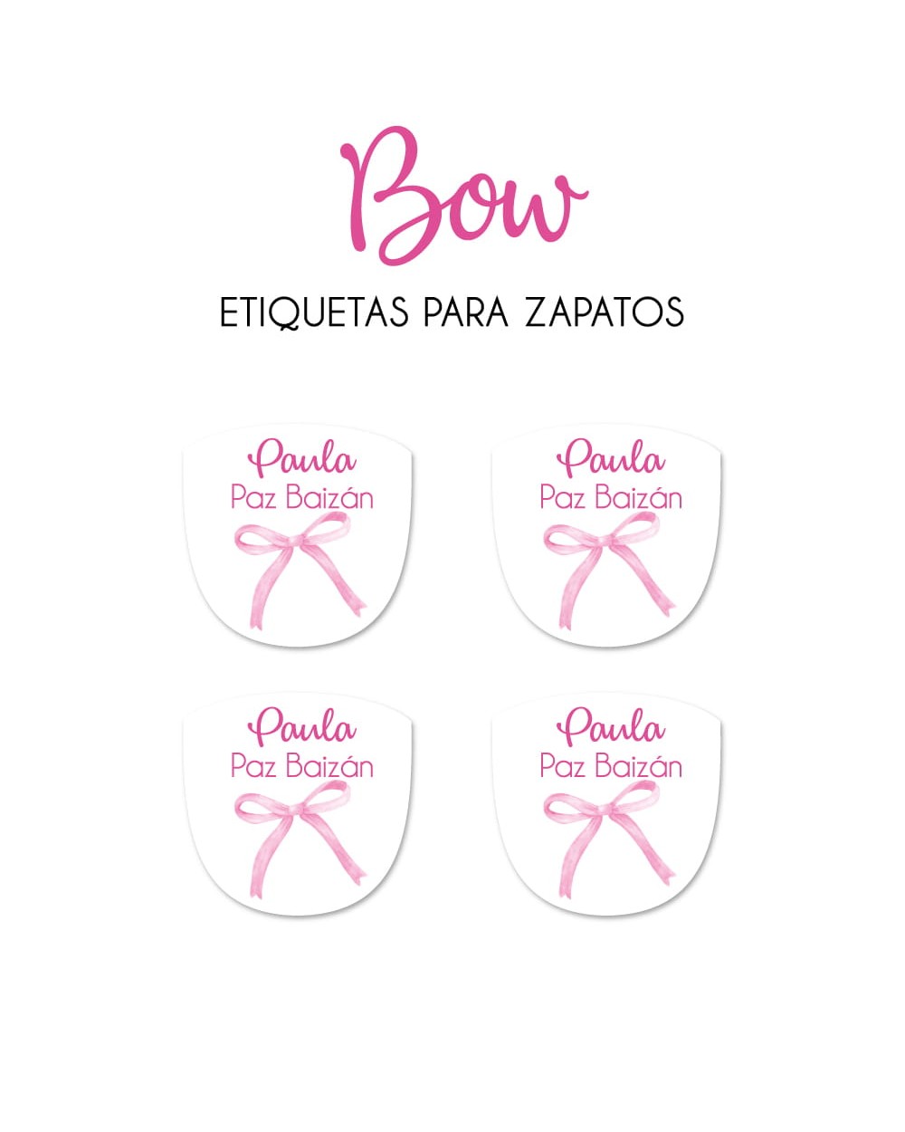 Paquete de etiquetas para Zapato Bow Paquete de etiquetas para Zapato Bow