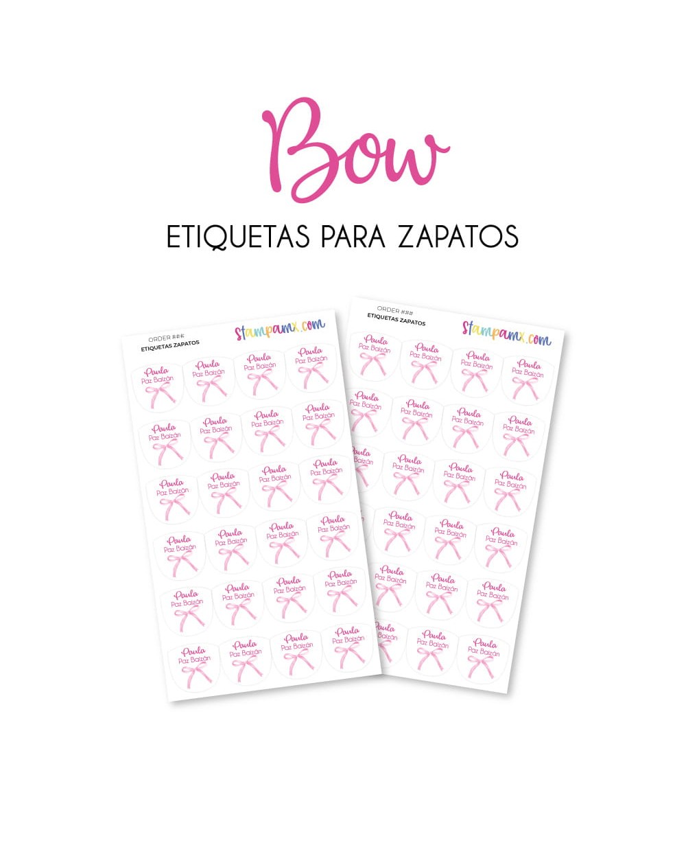 Paquete de etiquetas para Zapato Bow Paquete de etiquetas para Zapato Bow