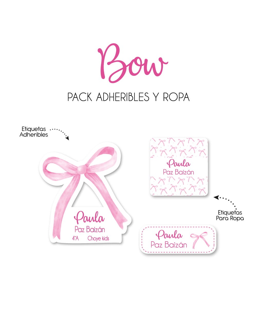Pack Ropa y Escuela Bow | Pack Ropa y Adheribles Pack Ropa y Escuela Bow | Pack Ropa y Adheribles