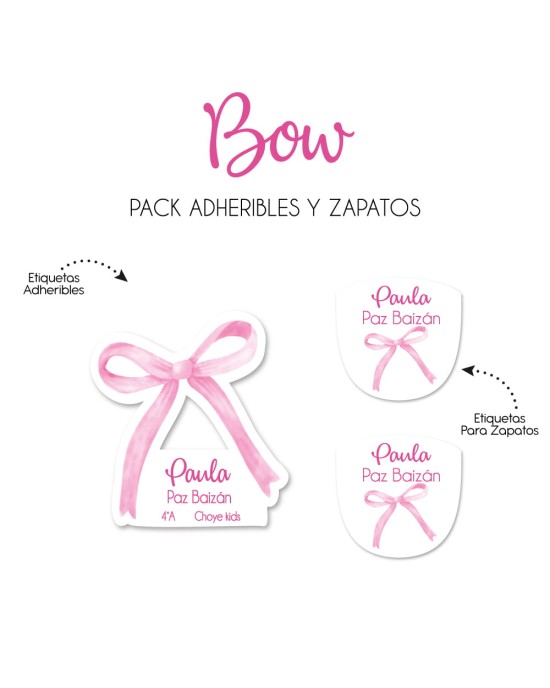 Pack Escuela y Zapatos Bow | Pack Adheribles y Zapatos
