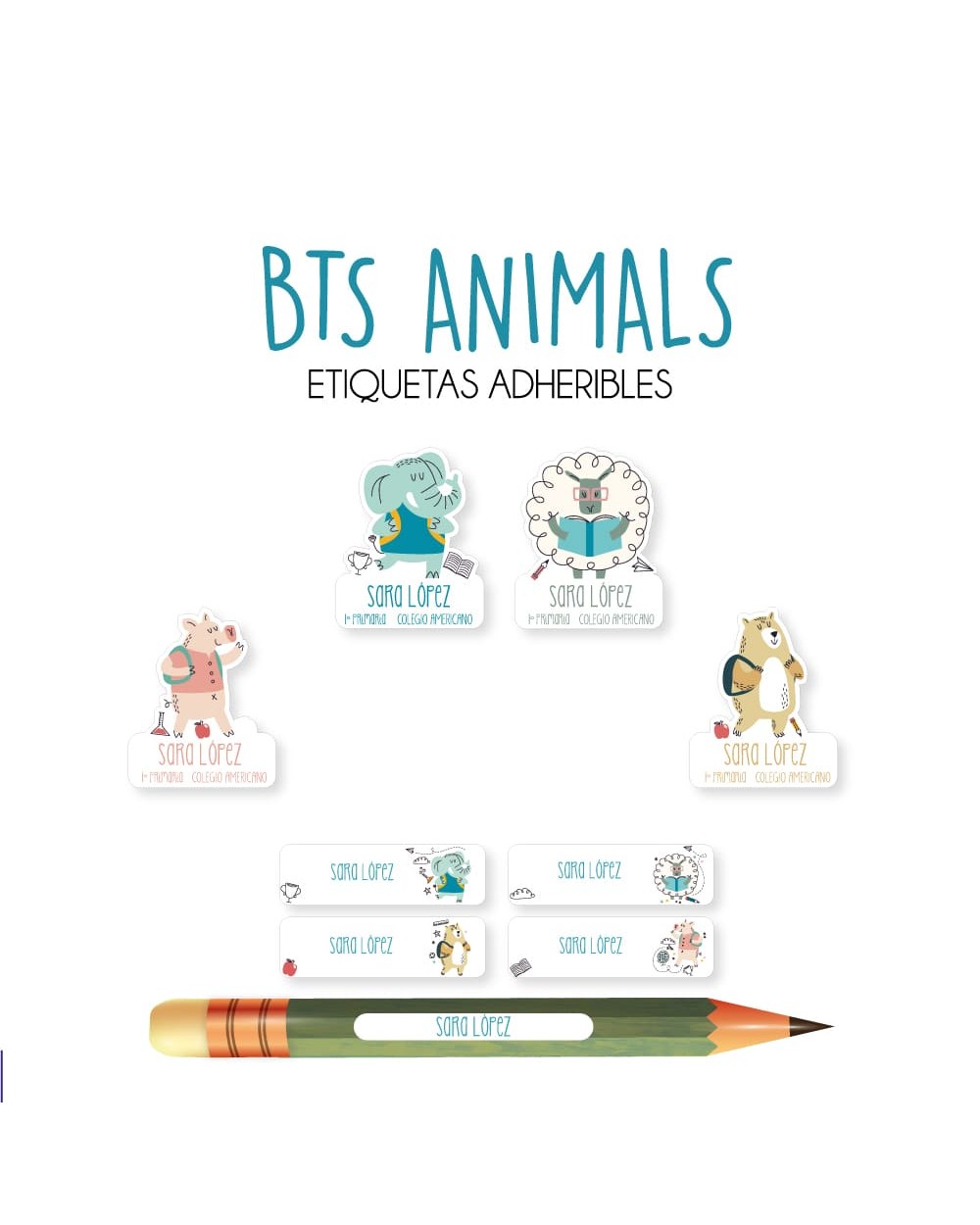 Pack Ropa y Escuela Bts Animals | Pack Ropa y Adheribles Pack Ropa y Escuela Bts Animals | Pack Ropa y Adheribles