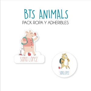 Pack Ropa y Escuela Bts Animals