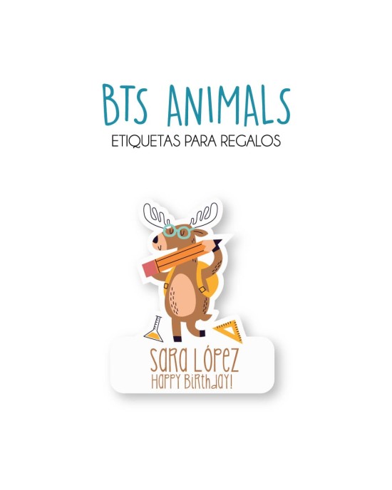 Paquete de etiquetas para Regalo Bts Animals - Etiquetas Para Regalos