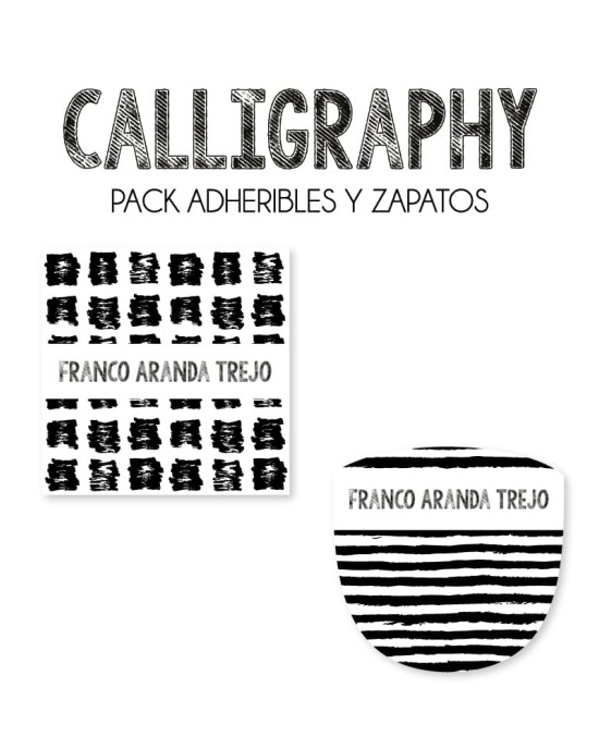 Pack Escuela y Zapatos Calligraphy | Pack Adheribles y Zapatos