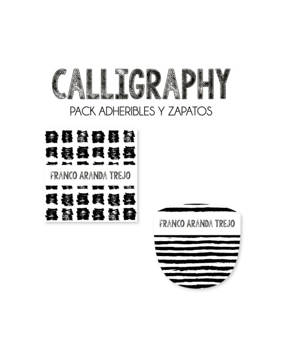 Pack Escuela y Zapatos Calligraphy | Pack Adheribles y Zapatos