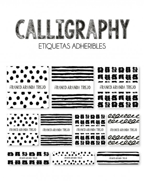 Guarderia Calligraphy-Etiquetas Para Guarderia