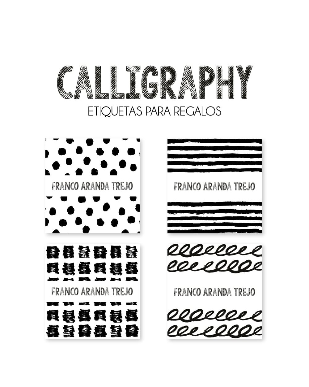 Paquete de etiquetas para Regalo Calligraphy - Etiquetas Para Regalos Paquete de etiquetas para Regalo Calligraphy - Etiquetas Para Regalos