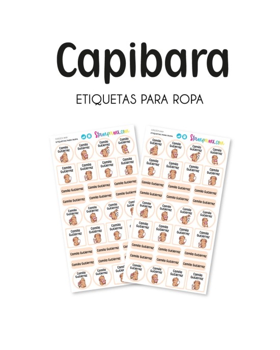 Ropa Capibara - Etiquetas Para Ropa