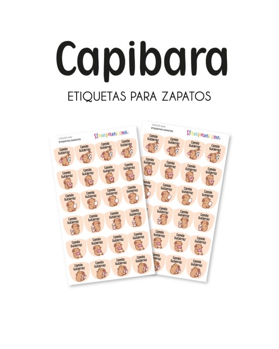 Paquete de etiquetas para Zapato Capibara