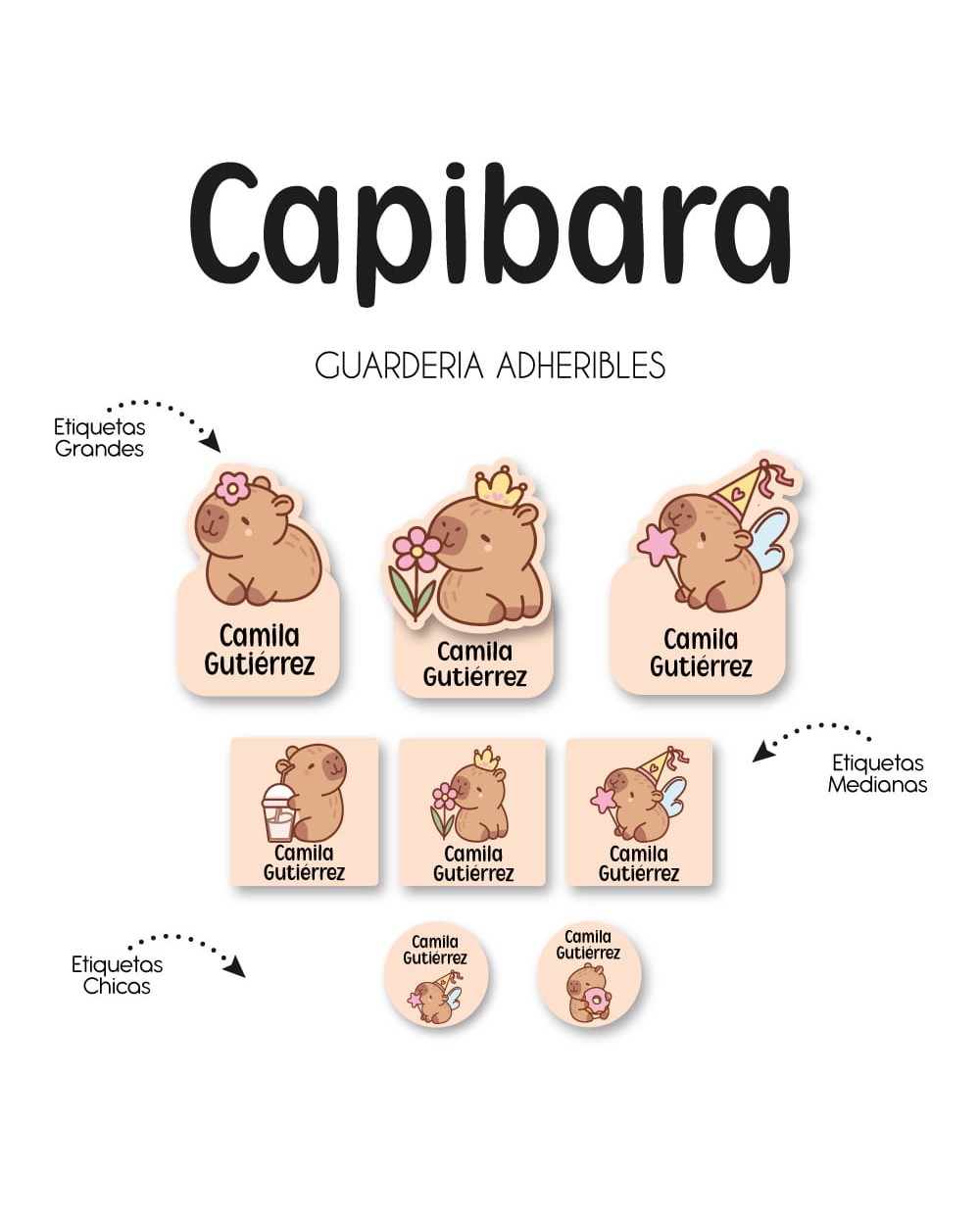 Guarderia Capibara| Etiquetas Para Guarderia Guarderia Capibara| Etiquetas Para Guarderia