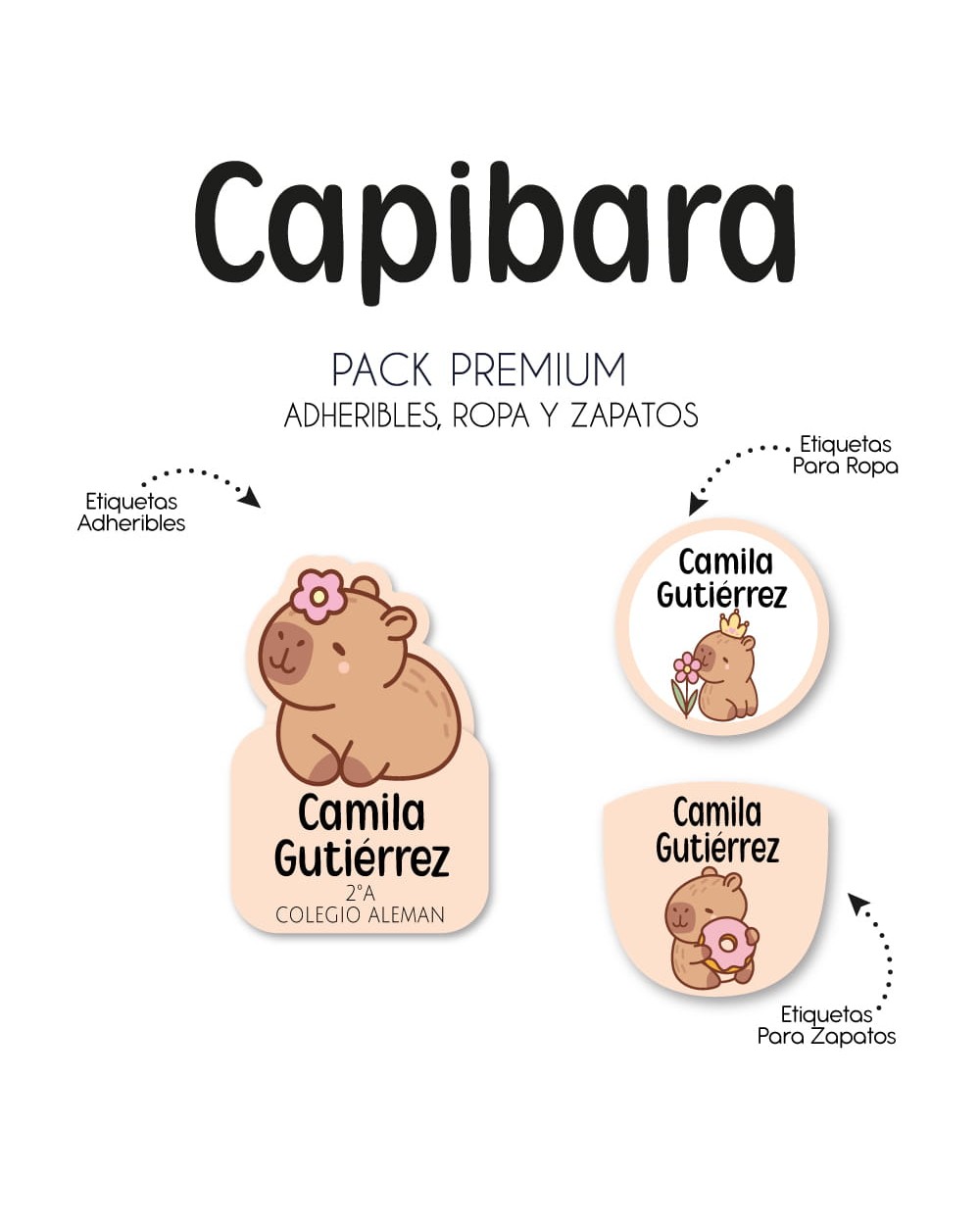 Pack Premium Ropa, Zapatos y Escuela Capibara Pack Premium Ropa, Zapatos y Escuela Capibara