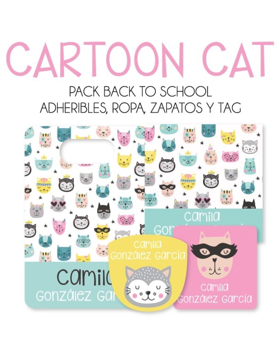 Pack Back to School Cartoon Cat