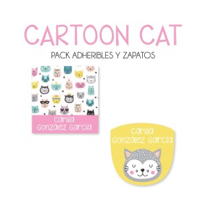 Pack Escuela y Zapatos Cartoon Cat