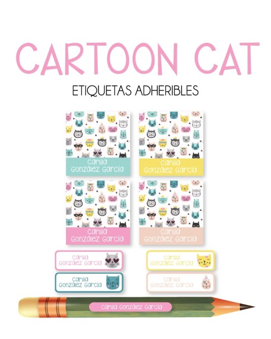 Pack Escuela y Zapatos Cartoon Cat